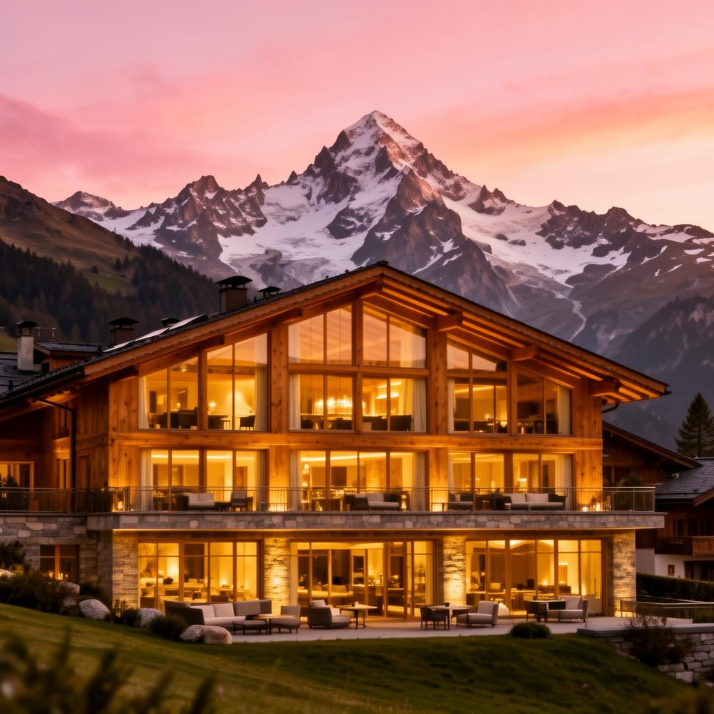 Alpenhof Hotel bei Sonnenuntergang